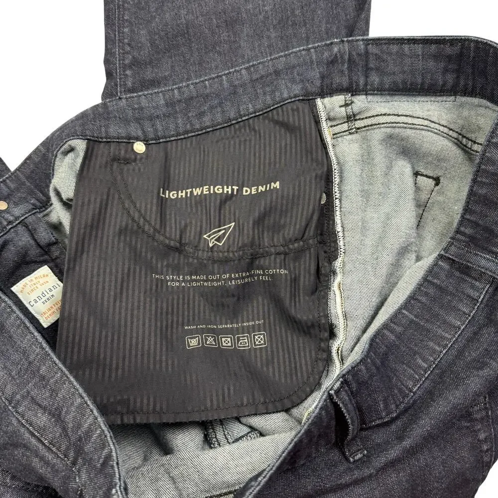 Boss Lightweight Candiani Straight-Leg Dark Wash Denim Jeans Men's Size 46/32